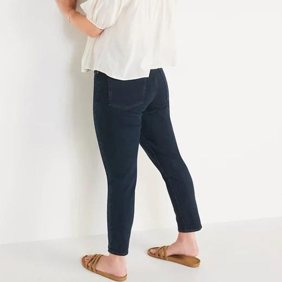 Old Navy High-Waisted O.G. Straight Dark Wash Jeans for Women New - Picture 6 of 8